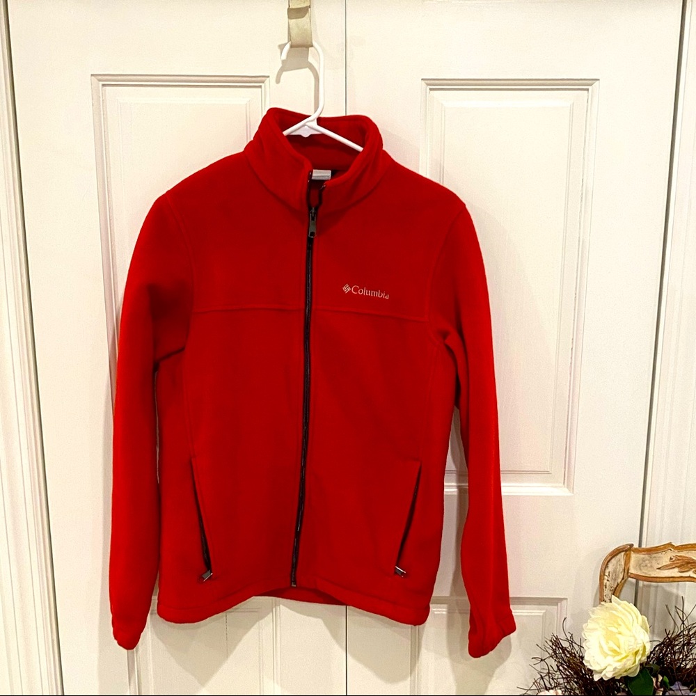 Columbia zip up sweater for men - red - S size